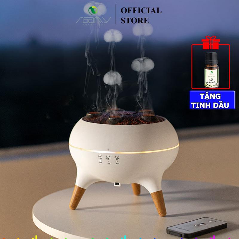 Máy xông tinh dầu UFO V80 phun sương tròn hình con sứa dung tích 250ml, hẹn giờ, đèn led, tạo độ ẩm, máy khuếch tán tinh dầu Phun Tinh Dầu làm thơm phòng, khử mùi, đuổi muỗi