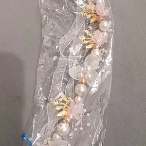 Headpiece Bunga Mutiara Mahkota Pengantin Putih Aksesoris Rambut Pengantin D108