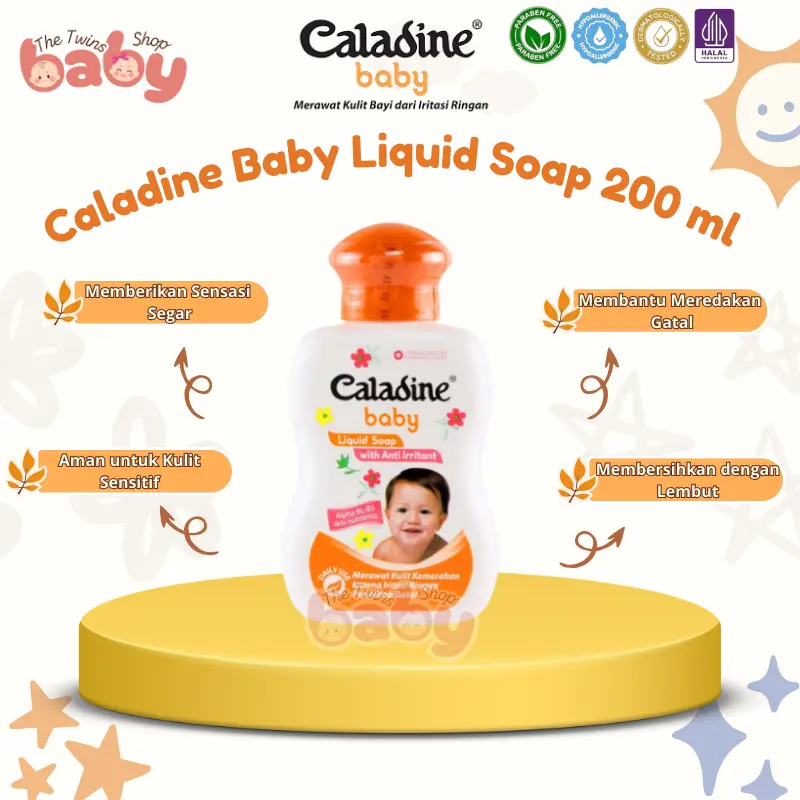 Caladine Baby Liquid Soap 200 ml | Sabun Mandi Bayi Anti Iritasi & Gatal 200 ml 0