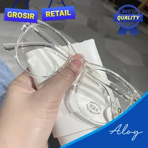 PL-AR010 Kacamata Transparan Anti Radiasi Wanita Kacamata Korea Wanita Fashion Retro Bentuk Kotak Eyeglasses Eyewear