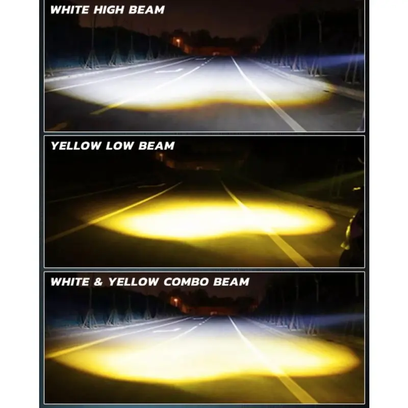 ISUN LED BAR LGS 3 PRO-SERIES Lampu Tembak SQL 3 Mata HD-Blue Lens dengan Kipas dan Demon Eyes DC9-60V/40W 5