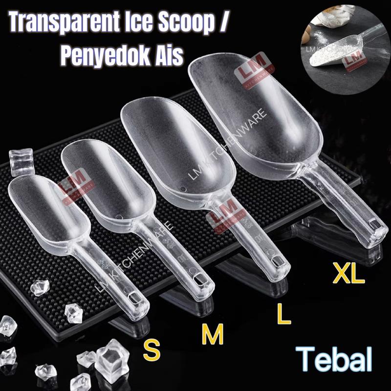 TRANSPARENT PLASTIC ICE SCOOP / PLASTIC SCOOP TROWEL / ICE CUBE ...