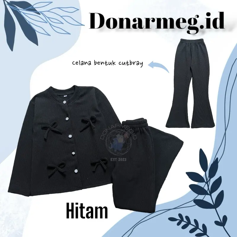 Baju Setelan Dawiya Knitt Ribbon Oneset kids / Baju Anak Perempuan / Setelan anak Perempuan / Oneset Knitt Anak Motif Pita Fashion Anak 4