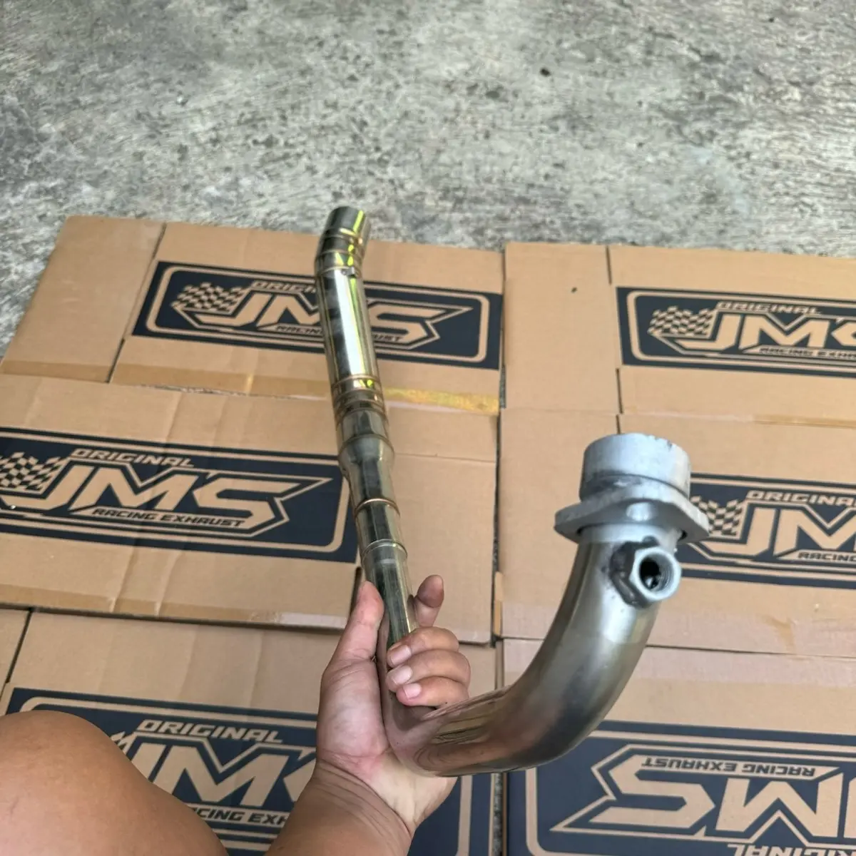 Leher knalpot satria fu injeksi inlet 50 mm lubang sensor
