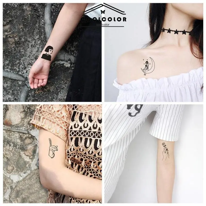 COD Stiker tato tahan air stiker tato sekali pakai sederhana- cl 0