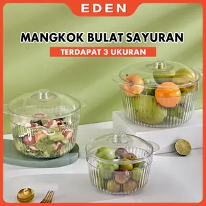 Eden - Mangkok Plastik Aesthetic 450ml/600ml + Tutup | Salad Buah Sup Sayur