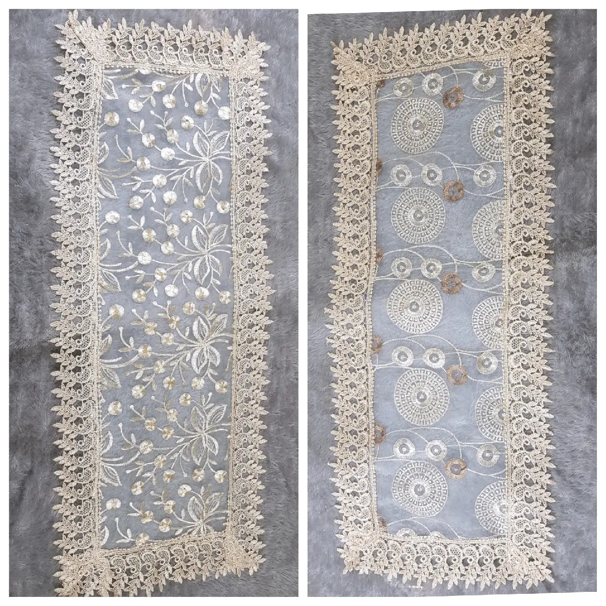 taplak meja ruang tamu mewah ukuran 100 x 40cm rajutan bordir