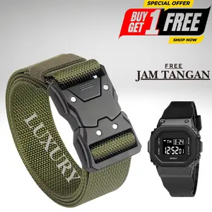 IKAT PINGGANG KANVAS PRIA DAN WANITA BUY 1 GET 1 FREE JAM TANGAN LUXURY HARGA TERJANGKAU SPECIAL OFFER SHOP NOW