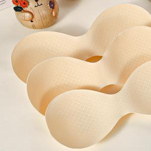 One-piece natural latex ultra-thin chest pad with anti-bump and breathable insert for sports bra pad