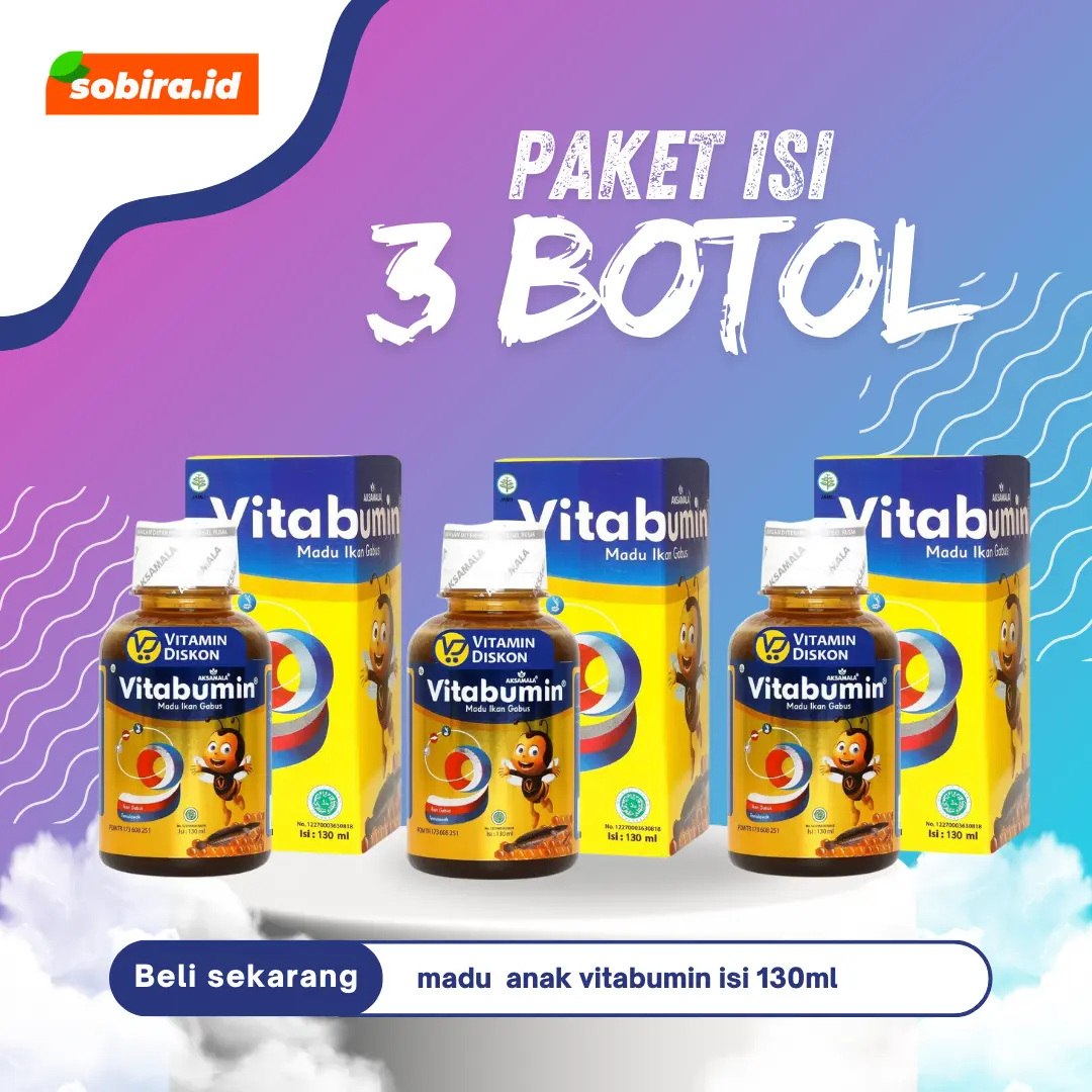 madu anak vitabumin isi 130 ml nutrisi untuk anak - 3 botol
