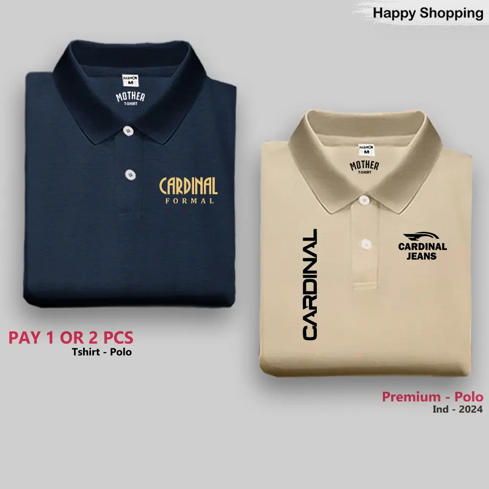 BUY 1 GET 2 PCS (PROMO COD) Baju Kaos Polo Pria Lengan Pendek / Baju Kaos Logo Cardinal | Baju Kaos Distro Premium Quality