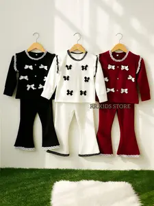 Baju Setelan Anak Perempuan Trendi dengan Renda dan Pita Cantik untuk Tampilan Lebih Stylish Bahan Japanline Usia 1-11 Tahun