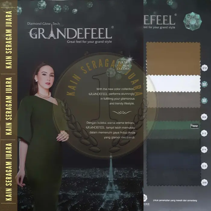 Terbaru Kain Seragam Grandefeel jas blazer efek kilap Maxistyle per 10 cm