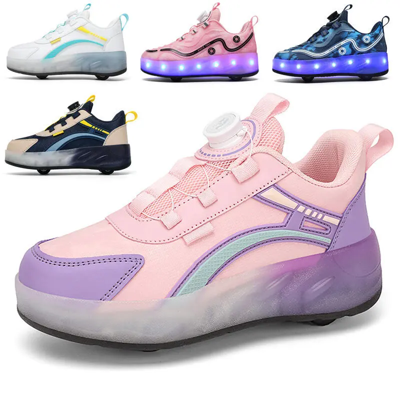 Rampage, Skating Roller Dua, Anak-anak dan Gadis, Roller, Sepatu Light LED