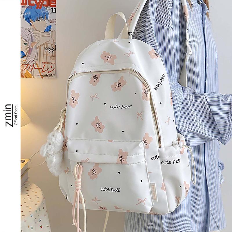 Balo đi học nữ họa tiết gấu thời trang Zmin - Z092