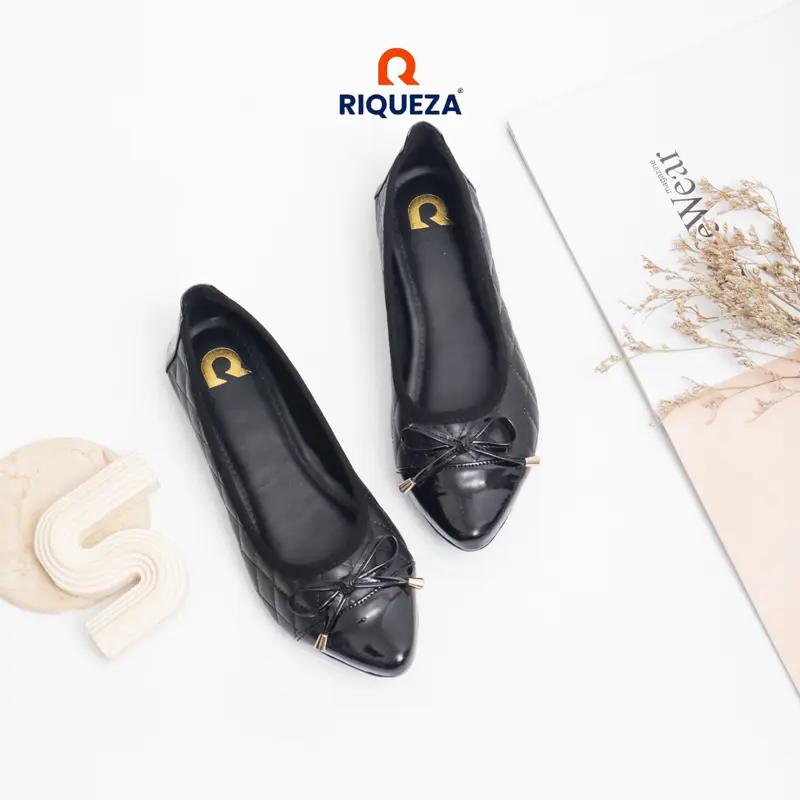 Riqueza SALVIA Sepatu Flat Shoes Wanita Flatshoes Balet Pita Quilted sepatu kerja wanita 2