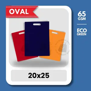 OVAL 65GSM Ukuran 20x25 Tas Spunbond Oval Goodie Bag Laken Ekonomis Polos