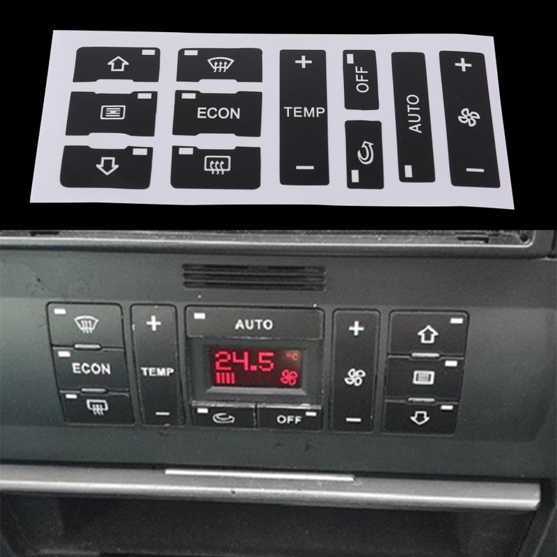 Product Introduction of For Audi A2/ A3 8L A/C Button Repair Kit Fix Faded Ugly Car Stickers Car Air Condition Control Switch Button Repair Stickers 12