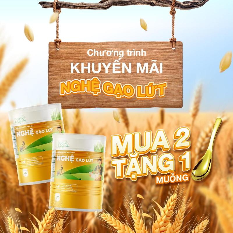    Combo 2 Sản Phẩm Tặng 1 Muỗng   BỘT NGHỆ GẠO LỨT 420g 