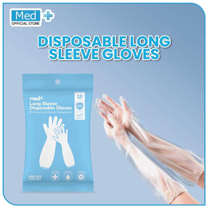 Gambar Med+ Disposable PE Long Sleeve Plastic Gloves 58cm / Sarung Tangan Lengan Panjang Plastik Sekali Pakai 10 Pcs (5 Pasang) dari Medplus Kota Administrasi Jakarta Pusat Tokopedia