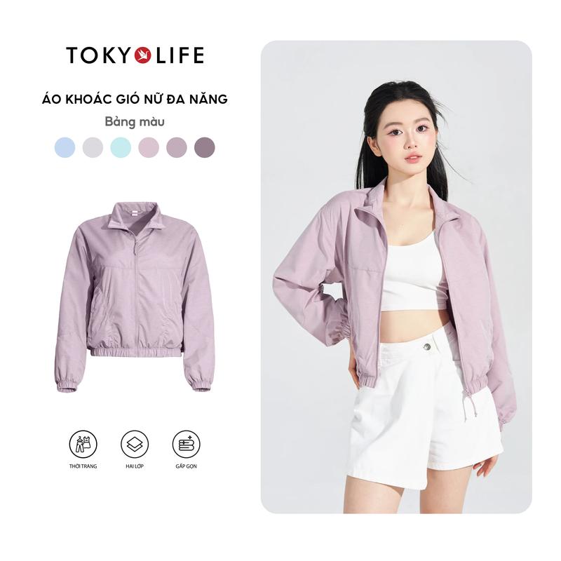 Áo khoác gió Nữ cổ trụ Form lửng chống gió, chống nắng cao cấp 40002364 -C9JCK536Q - TOKYOLIFE