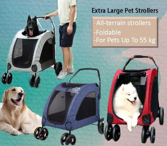 Pet Expedition Pet Strollers Extra Large Pet Prams for large Dogs Senior Injured Dogs Dual Entry Pet Stroller low rise platform dog strollers XL Pram Low Raise platform Dog Prams Carrier