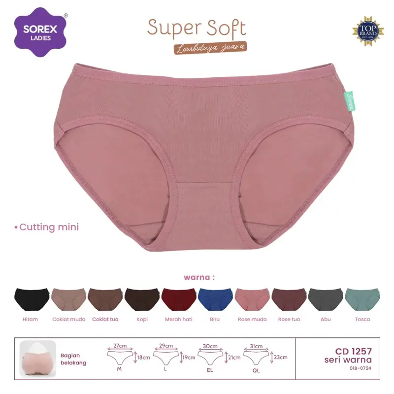 Sorex 1pcs CD Celana Dalam Wanita 1257 Super Soft Lembut Nyaman Dipakai 0