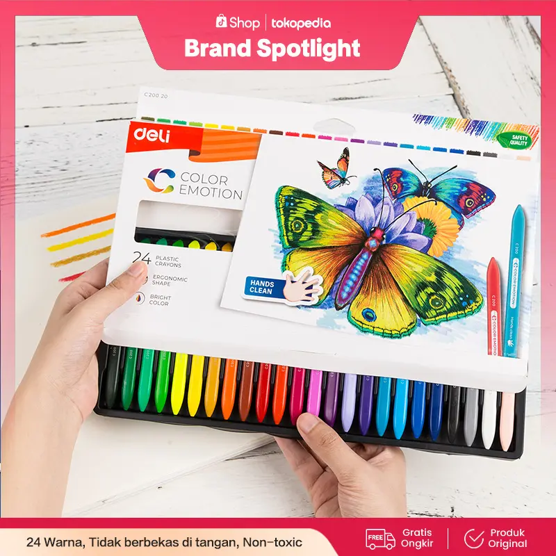 Deli EC20010 School Crayon/Krayon - Plastic Crayon Triangle 10/18/24 Color stationery Plastik Sekolah