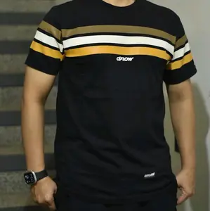 Tshirt Dflow Salur Combed 24s Hitam