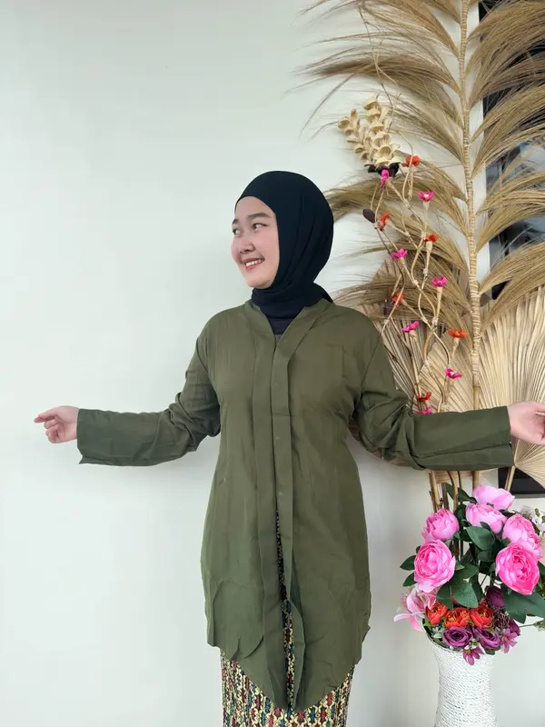 Kebaya Wanita Madura Kartini Tradisional Modern Tangan Panjang Kekinian Bahan Katun Mikro Premium 7