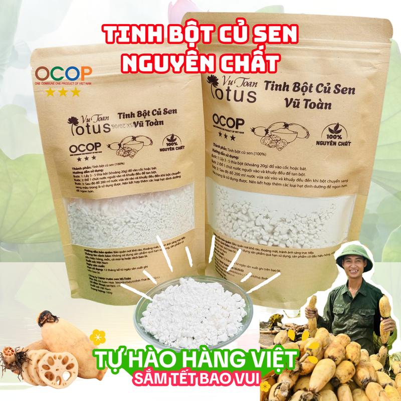  Tinh Bột Củ Sen Vũ Toàn Nguyên Chất Sen Tươi Nhà Trồng - Tinh bột được làm hoàn toàn từ Củ Sen tươi trồng tại vườn - Ăn sáng Ăn khuya nhẹ bụng. tinh  bột 