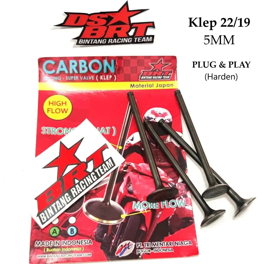 Klep Carbon BRT NMAX AEROX WR 155 R15 VVA Batang 5mm 5 mm 22 19