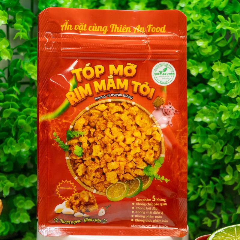 Thiên An Food TÓP MỠ RIM MẮM TỎI Phiên Bản Túi Mới LOẠI LIỀN DA giòn tóp mỡ thiên