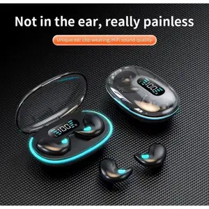X55 TWS Bluetooth Earphone Invisible Wireless Earbuds LED Display Suara Jernih Desain Unik Modern