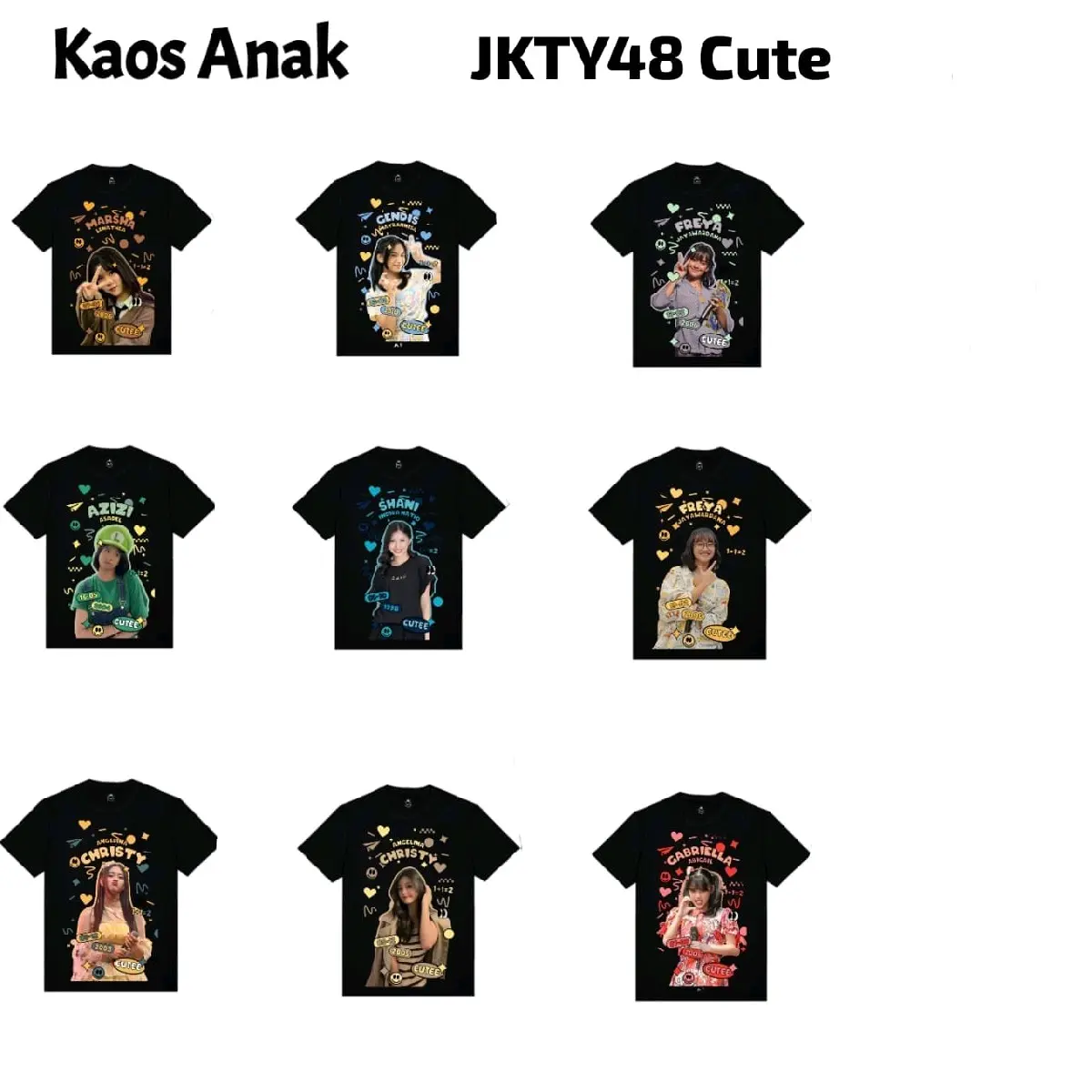 Kaos Anak JKT48 Cute T-shirt Distro Premium Free Pc 1-12th