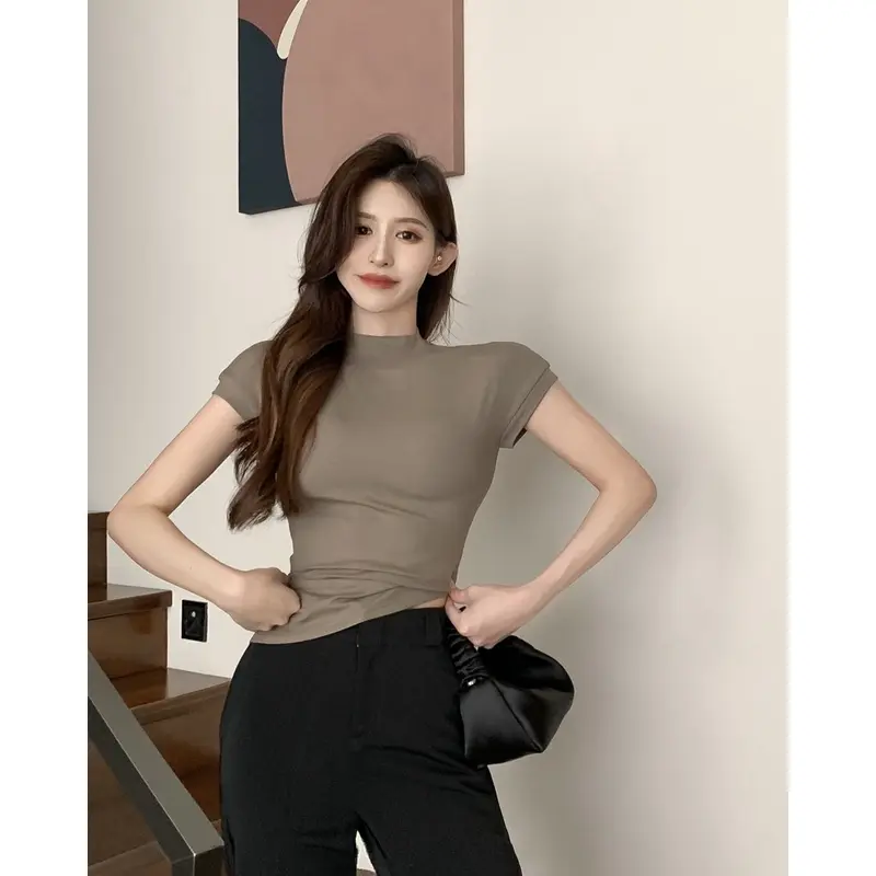 [Premium] Crew Neck Basic Slim T-Shirt (S/M/L) 3