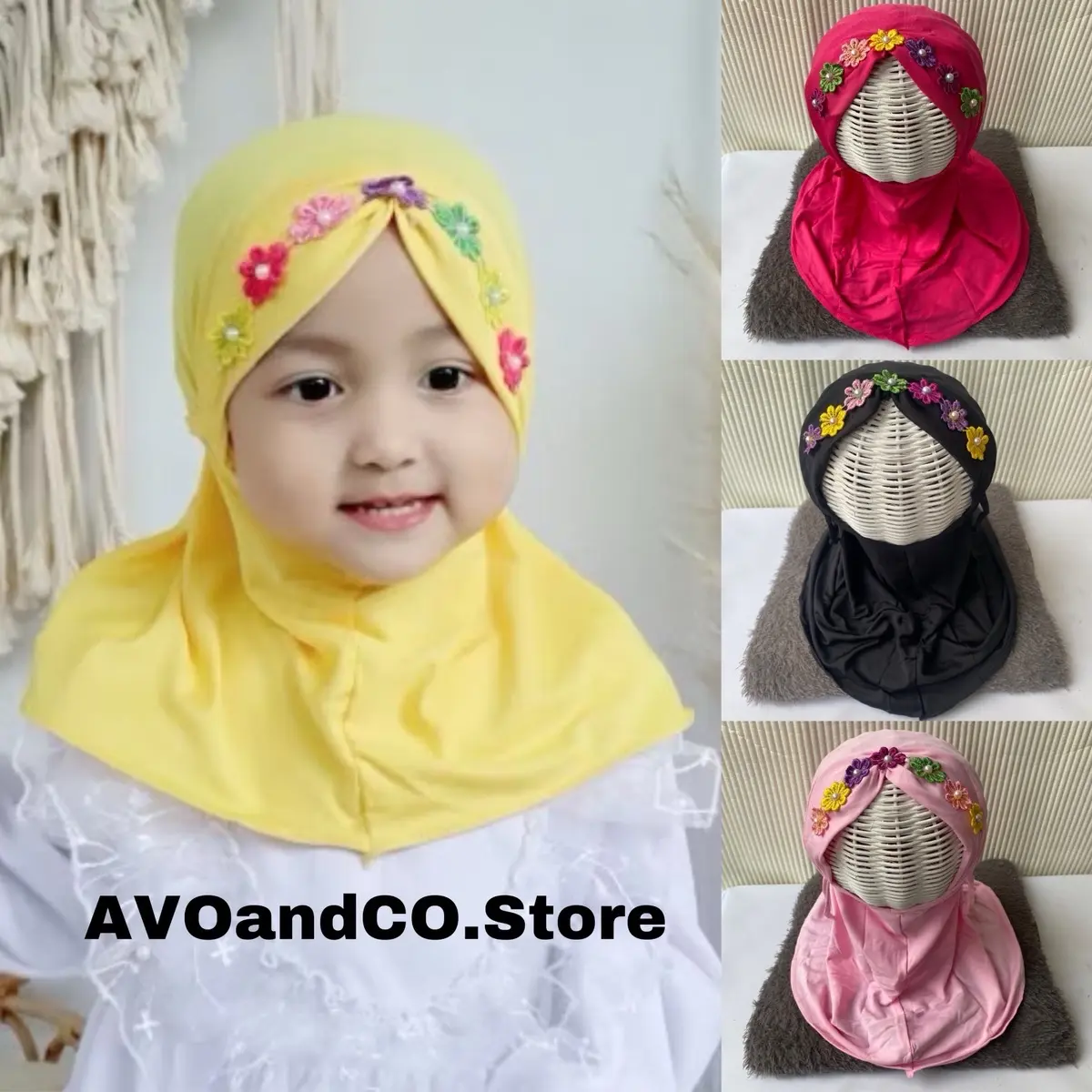 Kerudung Anak Renda Melati 0-2Tahun / Hijab Bayi Renda 0-2Tahun