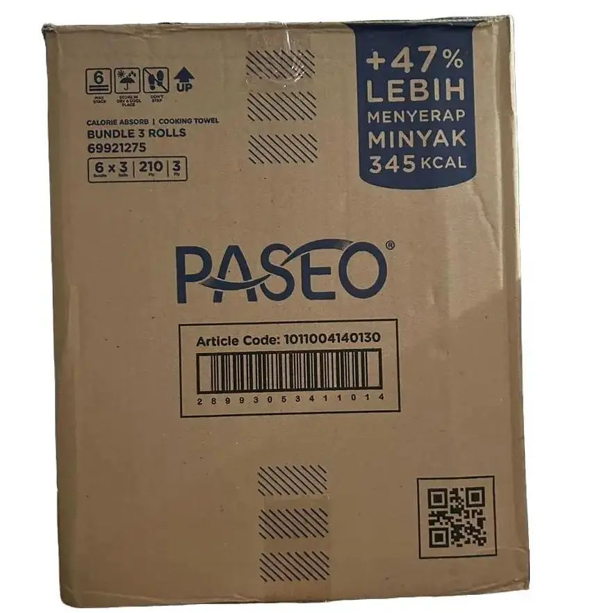 Paseo Tissue Paseo Cooking Towel Isi 3 Calorie Absorb Absorb Oil Hingga 234 Kcal Ideal untuk Masak Sehat dan Hidup Sehat Bahan Hygienis 100% Serat Alami