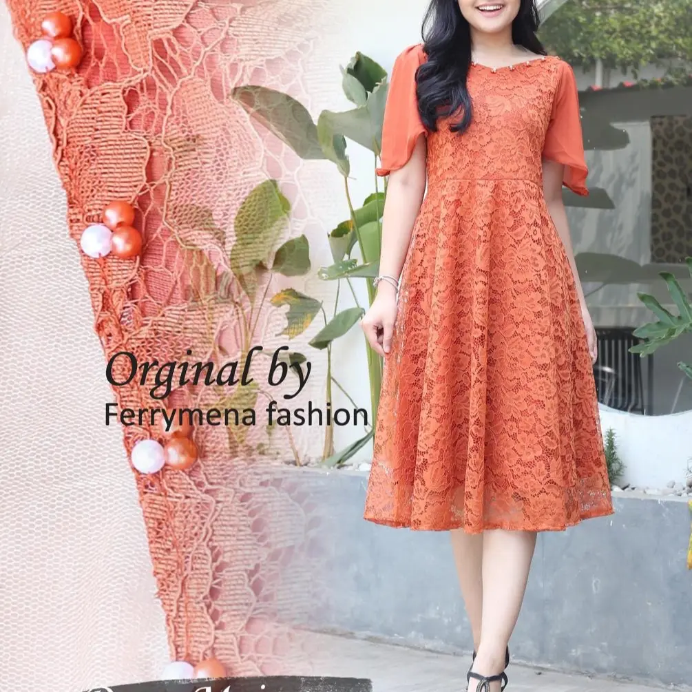 MAIRA  Dress  Payet | Dress brokat premium Ukuran M L XL XXL | Dress Non hijab | Dress kondangan | Dress brokat pesta | Dress Jumbo