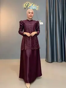 Reffa Dress Gamis Kondangan Mewah Wanita Model Baru Baju Lebaran 2026 Elegan Gamis Brokat Viral Kekinian