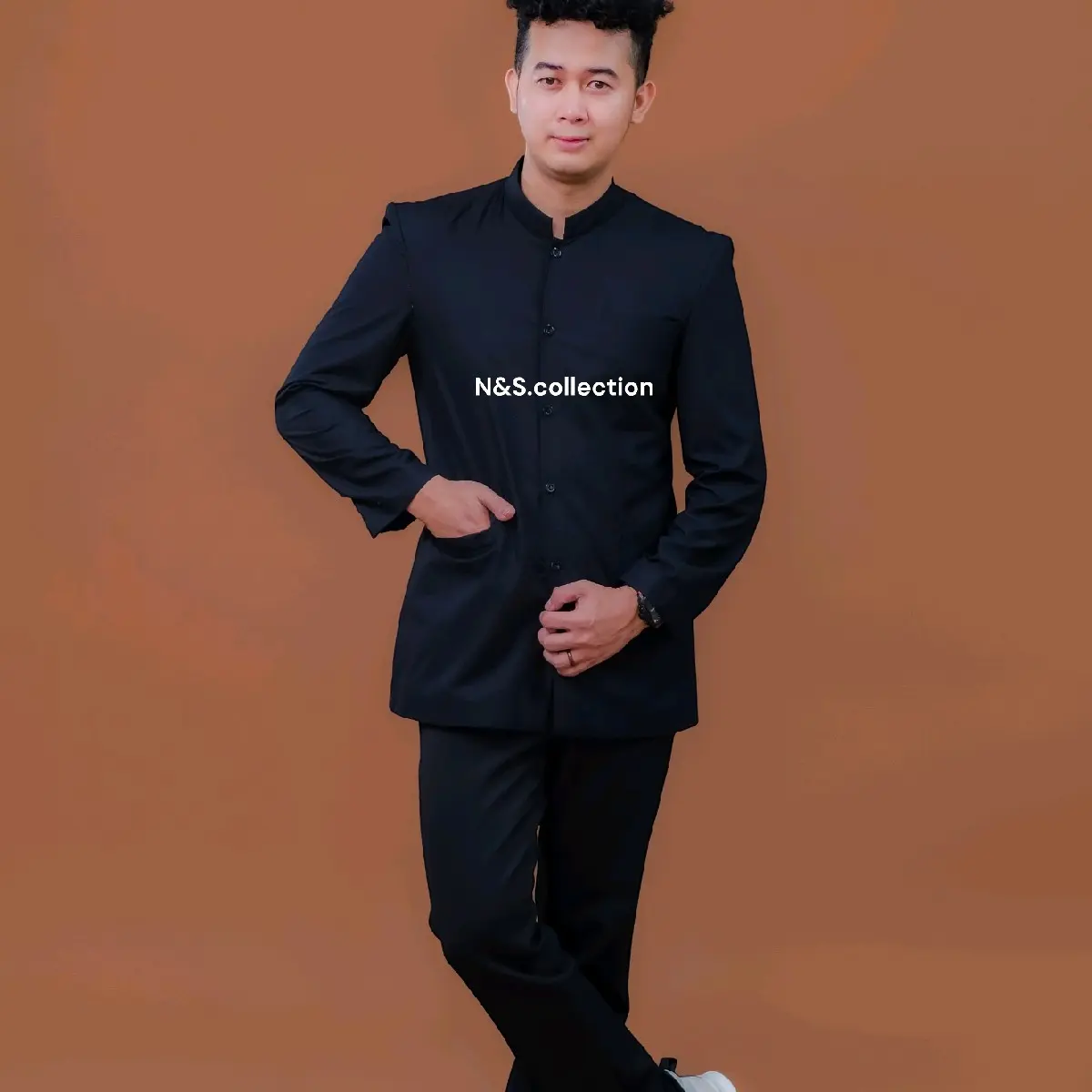 jas jaskoko pria/jas kerah sanghay bahn katun tesa Katun Polos koko batik