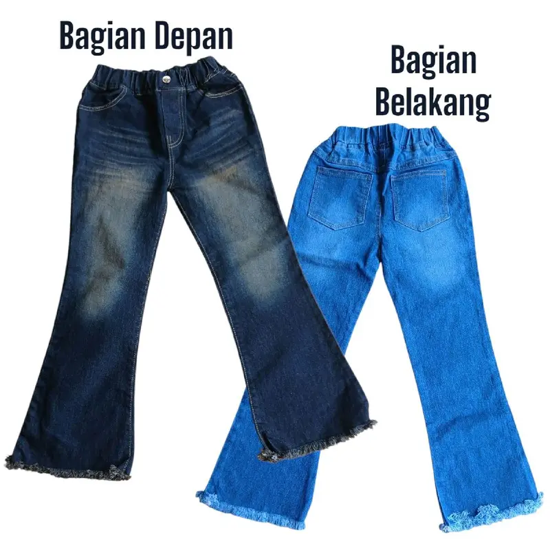 Celana Cutbray Bahan Jeans Strech Tebal Anak Perempuan Usia 7-14 tahun/Bawahan Anak Fashion 5