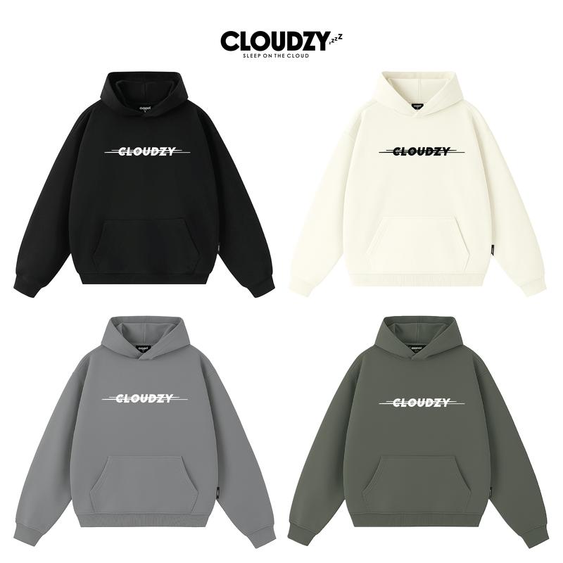   Giảm giá 50k  Áo hoodie nam nữ local brand unisex cặp đôi nỉ ngoại cotton form rộng có mũ xám đen dày CLOUDZY SIGNATUTE LOGO V1 