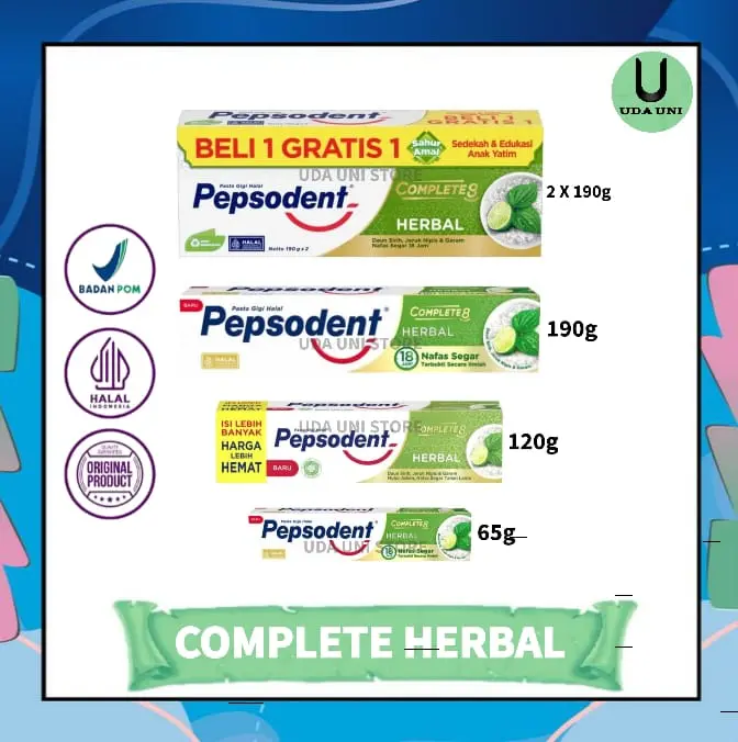 Pepsodent Herbal Complete 8 Nafas Segar All-Variant