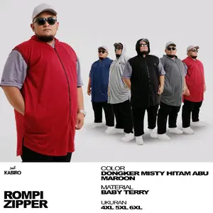 Rompi Shalat Zipper Kabiro Pelapis Sholat Hoodie Pria Big Size Jumbo