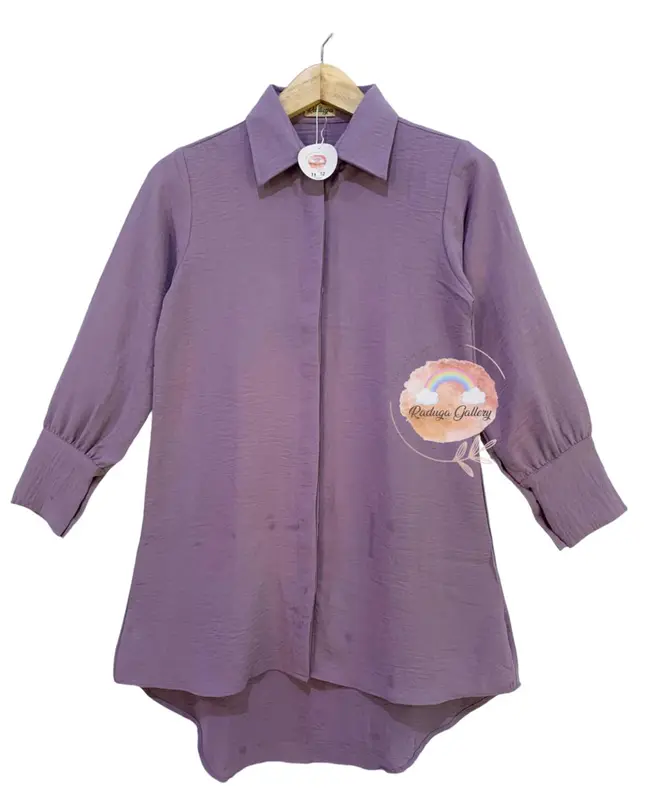 Hilya Tunik anak remaja tanggung usia 9-14 tahun bahan crincle airflow Baju Wanita Muslim / Tunik anak panjang bahan Crinkle/ Baju anak perempuan Katun Atasan 4