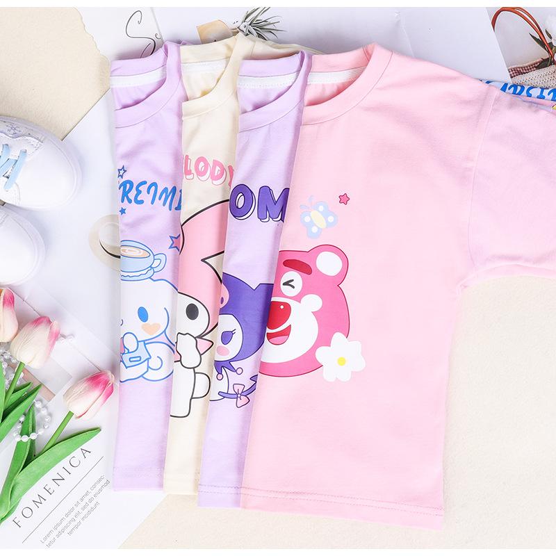 Product Introduction of 2023 new sanirio kulomi girlfriend long sleeve T-shirt pure cotton top girls fake two piece T spring and autumn versatile outwear CHILDREN'S top 11