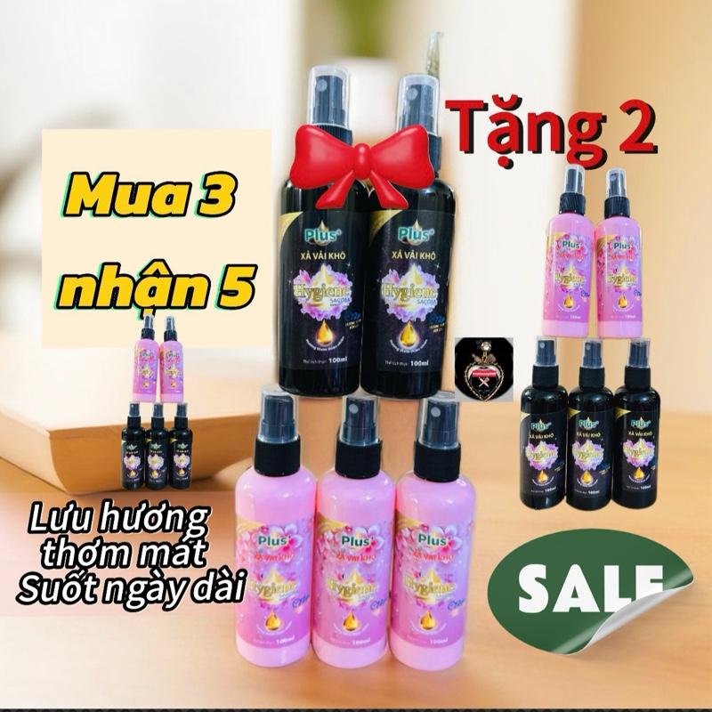  ￼ Combo 3 tặng 2 nhận 5   Nước xịt xả vải khô Hygiene sacom dạng xịt - Dung tích 100ml 