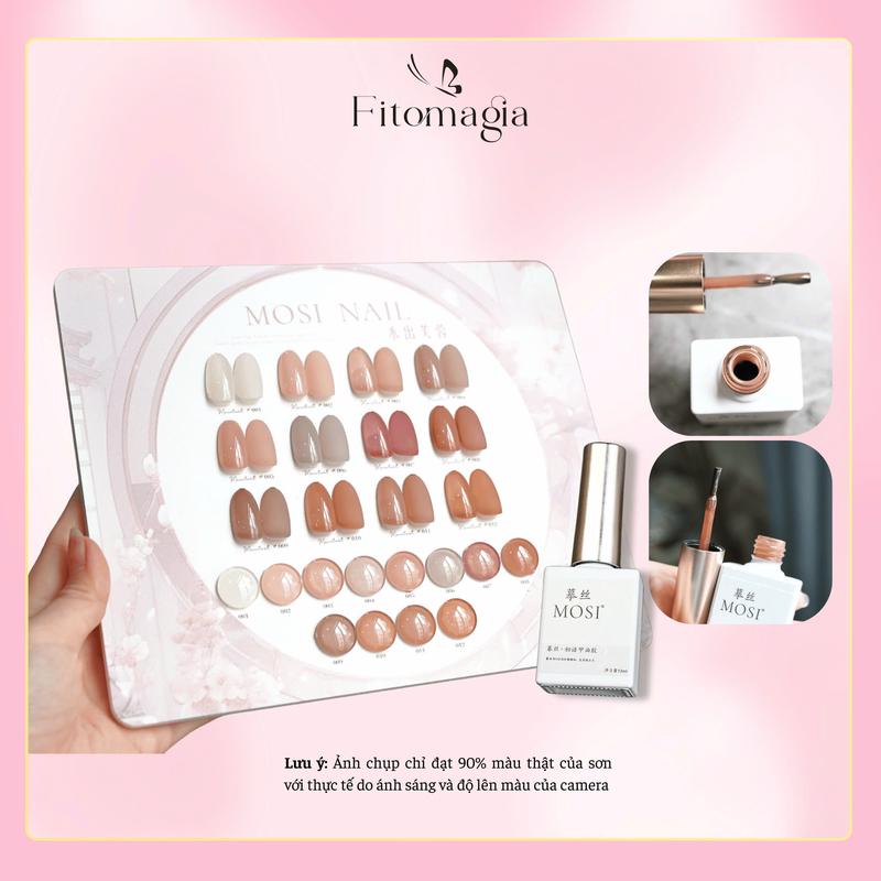 [Thủy Xuất Phù Dung] Set 12 chai Sơn thạch Tone nâu Mosi - Chất sơn đặc, không cặn sơn + TẶNG BẢNG MÀU