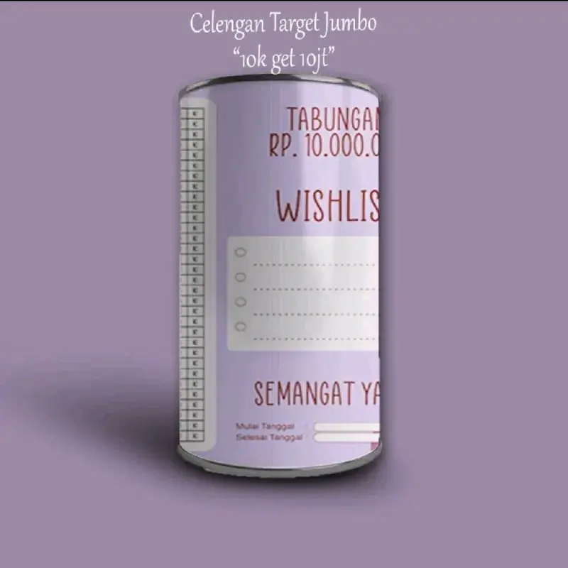 (GRATIS SPIDOL) CELENGAN TARGET VIRAL PERMANEN/BUKATUTUP TABUNGAN TARGET 5
